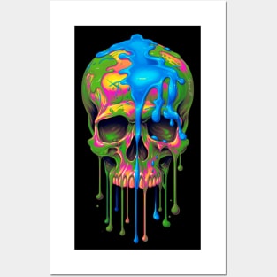 Colorful melting Skull designe #4 Posters and Art